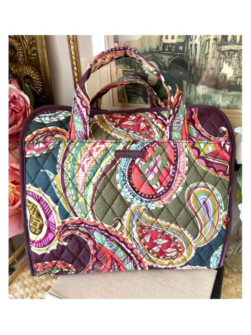 Vera Bradley hanging organizer in Heirloom Paisley Pattern